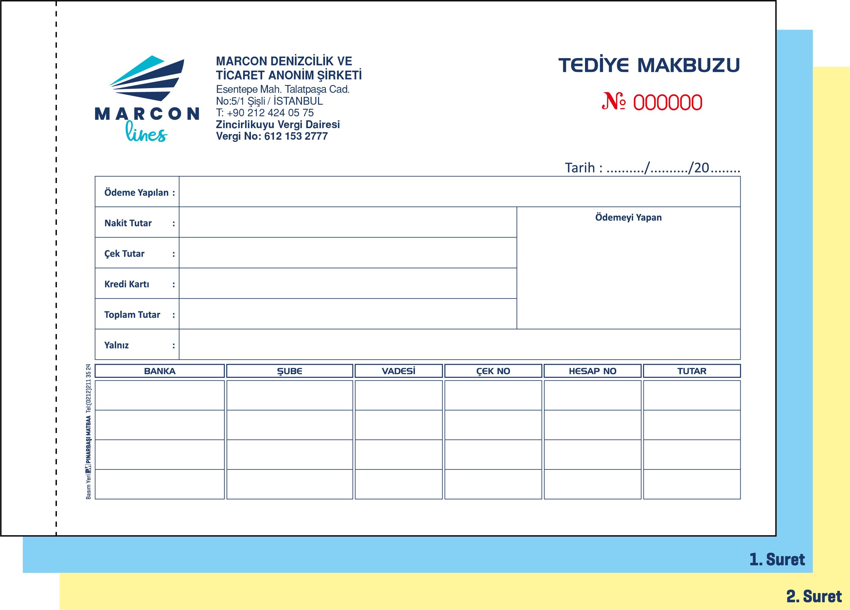 TEDİYE MAKBUZU
